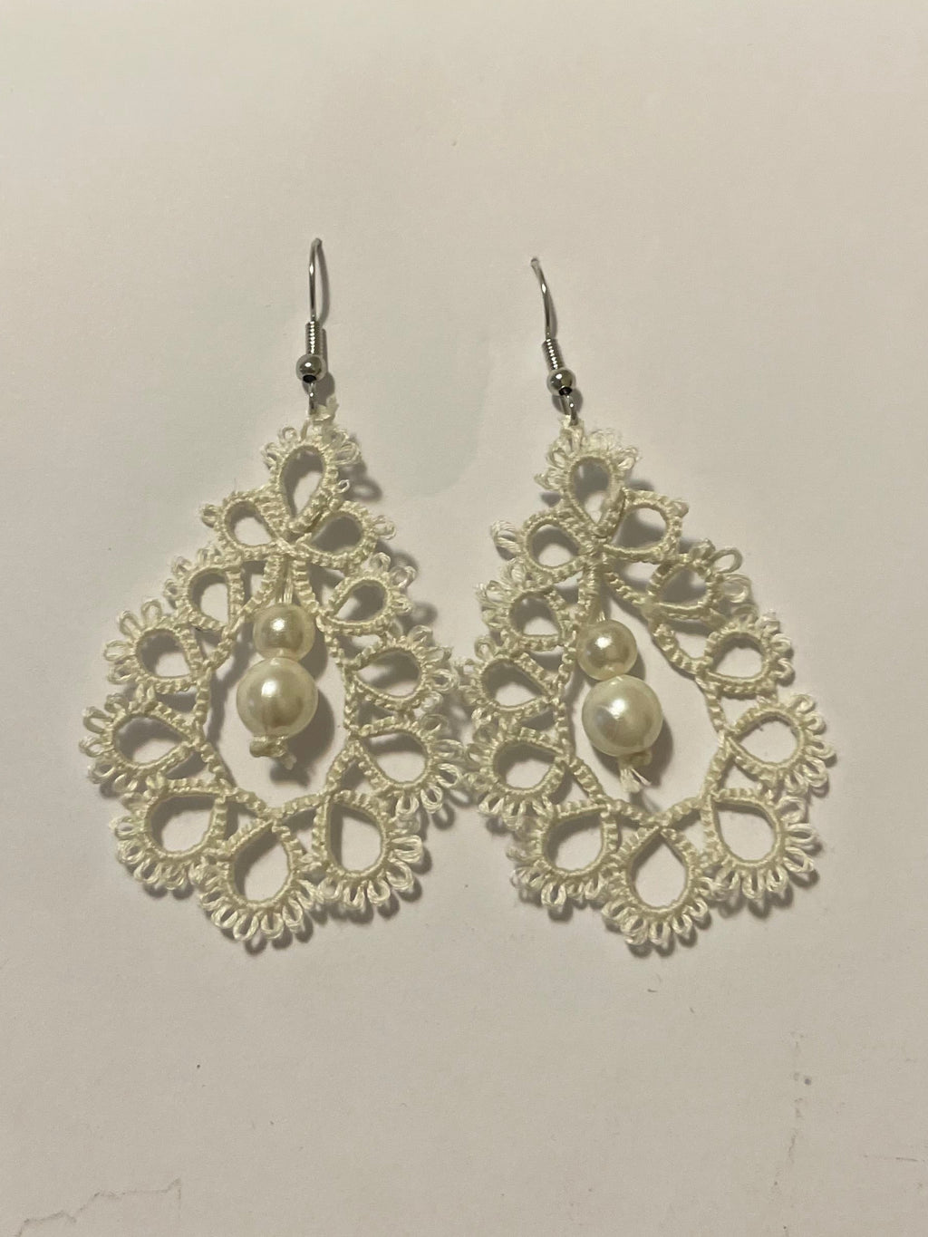 Lace Pearl Drop Earrings