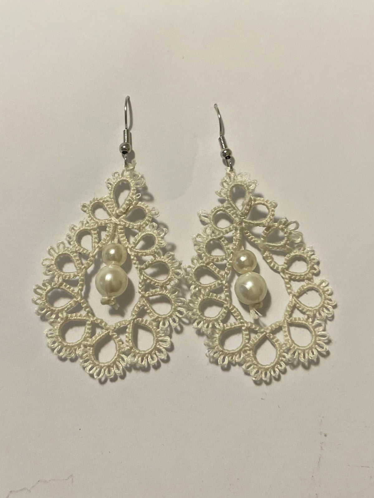 Lace Pearl Drop Earrings