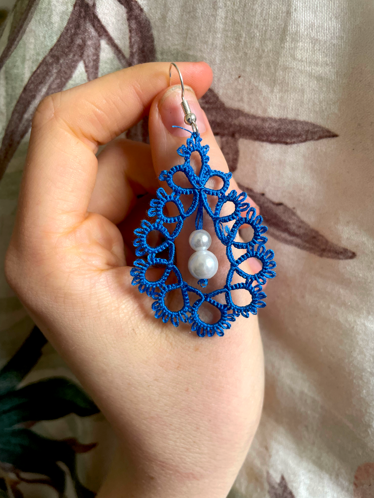 Lace Pearl Drop Earrings